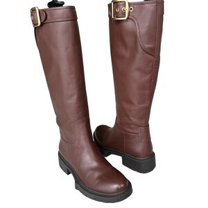 🆕 Coach Lilli Knee High Boots Brown Leather